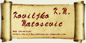 Koviljko Matošević vizit kartica